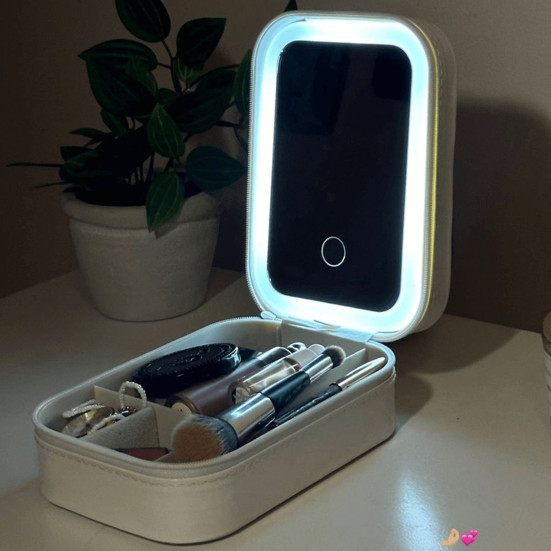 Trousse Maquillage & Bijoux avec Miroir à Led