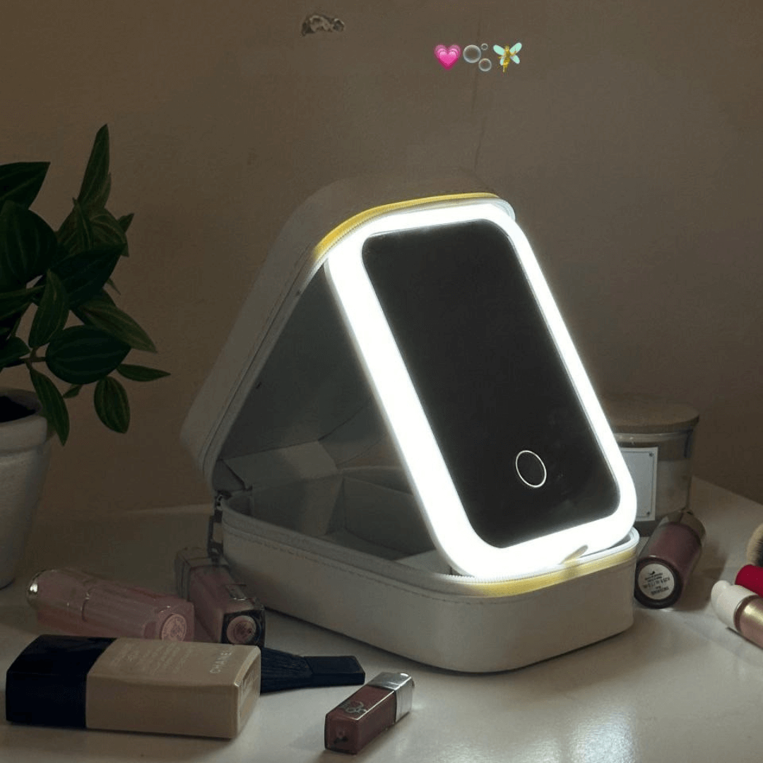 Trousse Maquillage & Bijoux avec Miroir à Led
