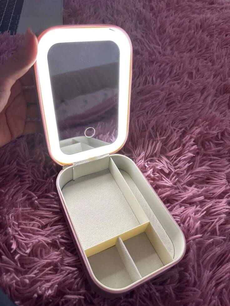 Trousse Maquillage & Bijoux avec Miroir à Led