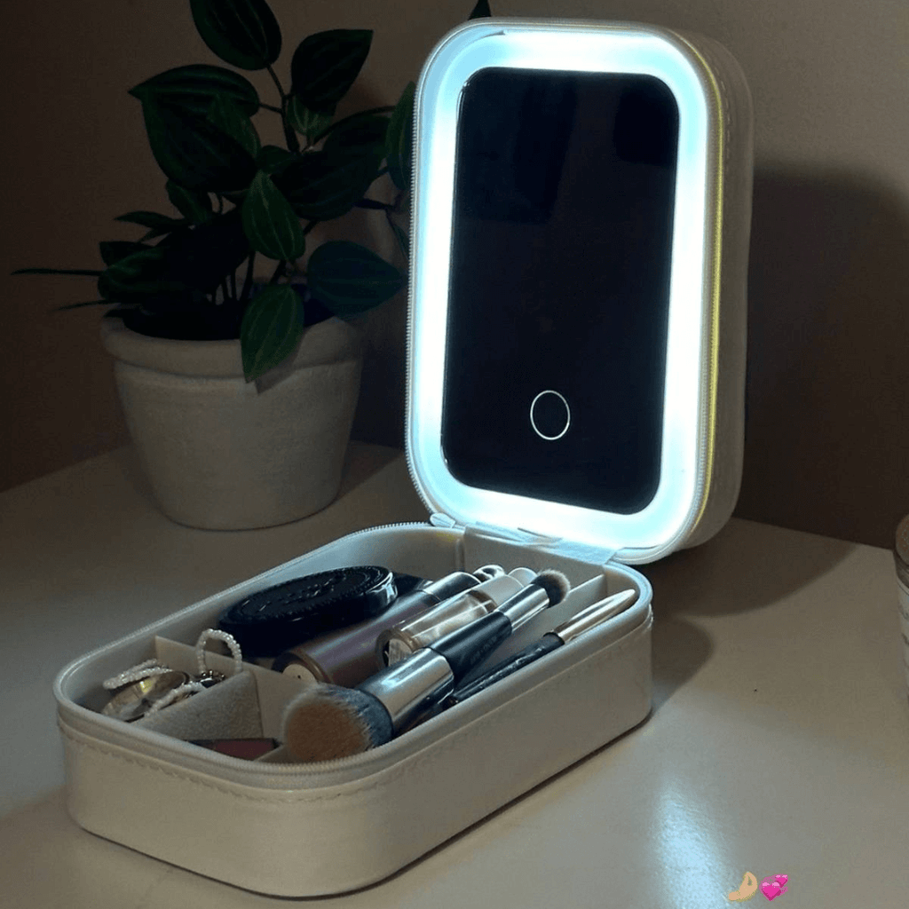 Trousse Maquillage & Bijoux avec Miroir à Led