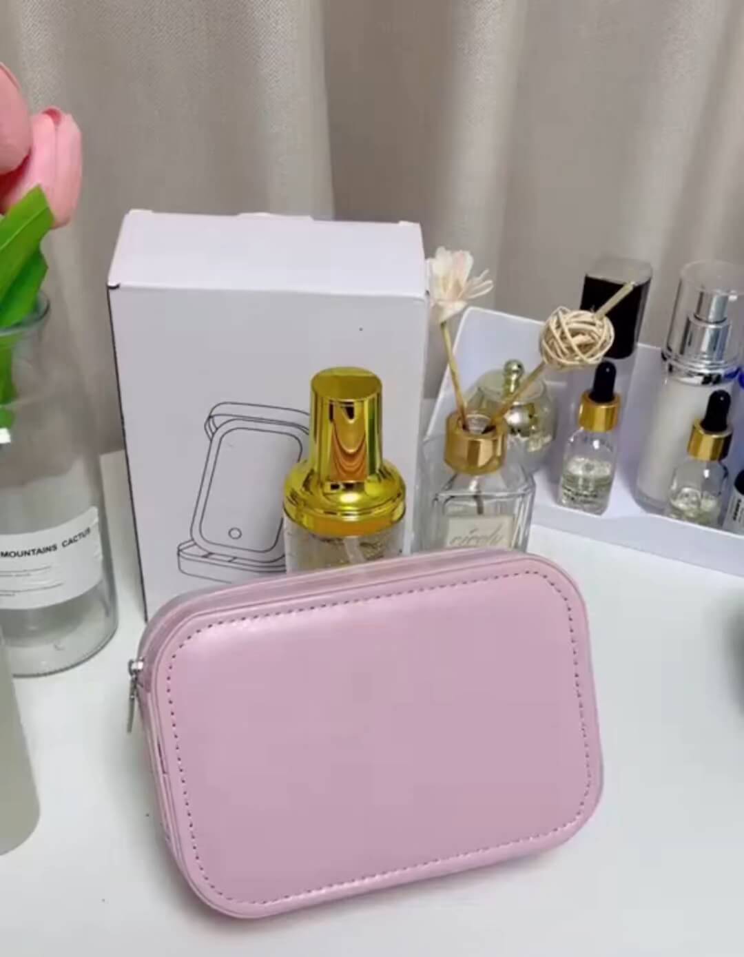 Trousse Maquillage & Bijoux avec Miroir à Led