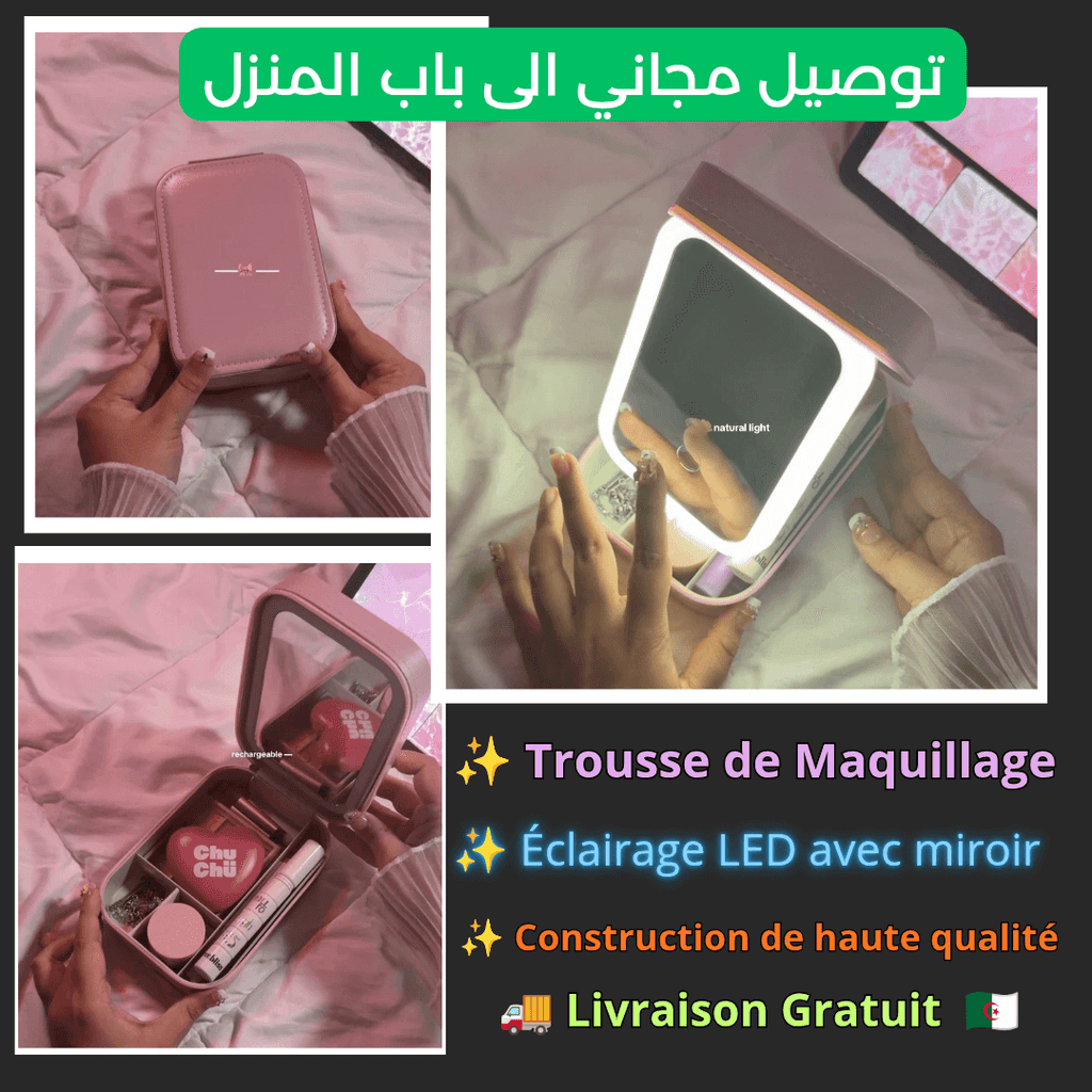 Trousse Maquillage & Bijoux avec Miroir à Led